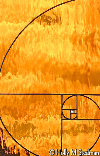 Golden ratio stained glass panel