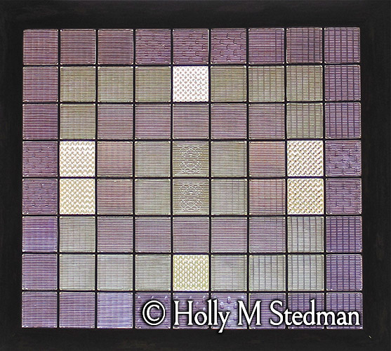 Stained glass panel with small squares