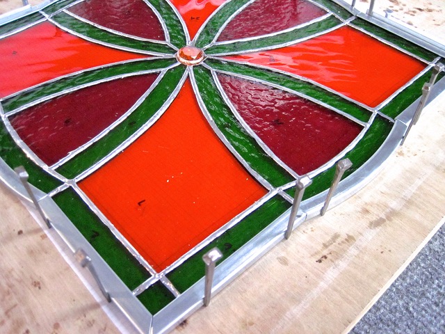 Preparing zinc frame for a stained glass panel
