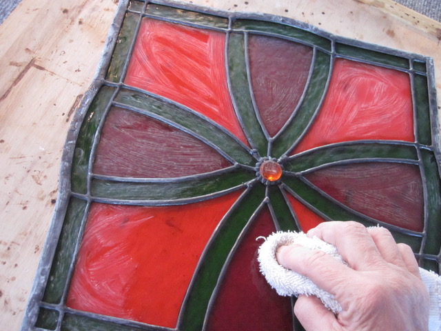 Buffing and detailing the glass panel